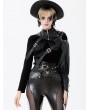 Dark in love Black Gothic Asymmetric Punk Leather Shoulder Cape for Women