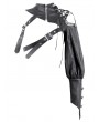 Dark in love Black Gothic Asymmetric Punk Leather Shoulder Cape for Women