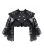 Dark in love Black Gothic Embroidered Lace Overlay Short Cape for Women