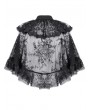Dark in love Black Gothic Embroidered Lace Overlay Short Cape for Women