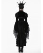 Dark in love Black Noble Gothic Velvet Raven Feather Cape for Women
