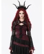 Dark in love Black and Red Retro Gothic Baroque Lace Cape for Women