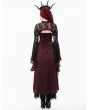 Dark in love Black and Red Retro Gothic Baroque Lace Cape for Women