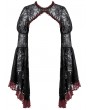 Dark in love Black and Red Retro Gothic Baroque Lace Cape for Women