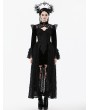 Dark in love Black Gothic Velvet Lace Hollow Shoulder Cape for Women