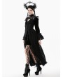 Dark in love Black Gothic Velvet Lace Hollow Shoulder Cape for Women