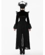 Dark in love Black Gothic Velvet Lace Hollow Shoulder Cape for Women