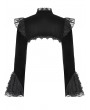 Dark in love Black Gothic Velvet Lace Hollow Shoulder Cape for Women