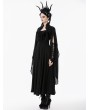 Dark in love Black Gothic Embroidered Lace Applique Cape for Women