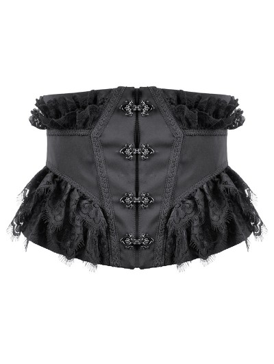Dark in love Black Vintage Gothic Coffin Underbust Corset Waistband