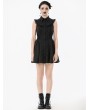 Dark in love Black Gothic Dolly Sleeveless Button-Front Mini Dress