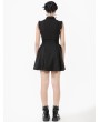 Dark in love Black Gothic Dolly Sleeveless Button-Front Mini Dress