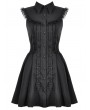 Dark in love Black Gothic Dolly Sleeveless Button-Front Mini Dress