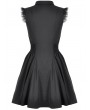 Dark in love Black Gothic Dolly Sleeveless Button-Front Mini Dress