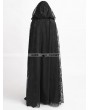 Punk Rave Black Gothic Long hooded Cape for Women