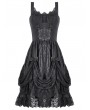 Dark in love Black Gothic Lolita Priness Lace Strap Short Dress