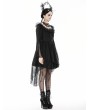 Dark in love Black Gothic Ruffle Lace Bell Sleeve High-Low Dress