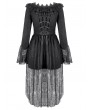 Dark in love Black Gothic Ruffle Lace Bell Sleeve High-Low Dress