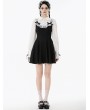 Dark in love Black and White Dolly Lolita Faux Two-Piece Ribbon Short Dress