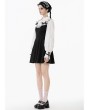 Dark in love Black and White Dolly Lolita Faux Two-Piece Ribbon Short Dress