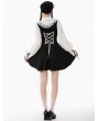 Dark in love Black and White Dolly Lolita Faux Two-Piece Ribbon Short Dress