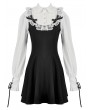 Dark in love Black and White Dolly Lolita Faux Two-Piece Ribbon Short Dress