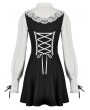 Dark in love Black and White Dolly Lolita Faux Two-Piece Ribbon Short Dress
