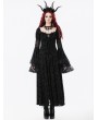 Dark in love Black Gothic Royal Jewel Embellished Vintage Maxi Dress