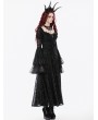 Dark in love Black Gothic Royal Jewel Embellished Vintage Maxi Dress