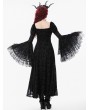 Dark in love Black Gothic Royal Jewel Embellished Vintage Maxi Dress