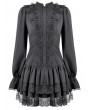 Dark in love Black Lolita Dark Gothic Drop Waist Mini Dress