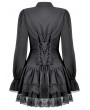 Dark in love Black Lolita Dark Gothic Drop Waist Mini Dress