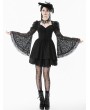 Dark in love Black Gothic Lace Puff Sleeve Princess Short Dress