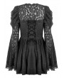 Dark in love Black Gothic Lace Puff Sleeve Princess Short Dress