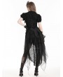 Dark in love Black Gothic Deep V-neck Ruffle Shirt for Women