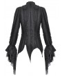 Dark in love Black Tattered Gothic Lace Trim Shirt for Women