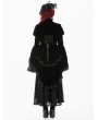 Dark in love Black Retro Gothic Lace Velvet Tiered High Low Jacket for Women