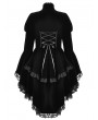 Dark in love Black Retro Gothic Lace Velvet Tiered High Low Jacket for Women