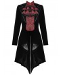 Dark in love Black and Red Retro Gothic Velvet Faux Two-Piece Tailcoat for Women