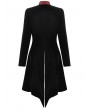 Dark in love Black and Red Retro Gothic Velvet Faux Two-Piece Tailcoat for Women