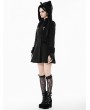 Dark in love Black Gothic Cute Cat Ear Fuzzy Hoodie Coat for Women
