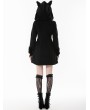 Dark in love Black Gothic Cute Cat Ear Fuzzy Hoodie Coat for Women