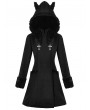 Dark in love Black Gothic Cute Cat Ear Fuzzy Hoodie Coat for Women