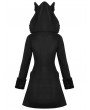 Dark in love Black Gothic Cute Cat Ear Fuzzy Hoodie Coat for Women