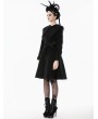 Dark in love Black Gothic Bowknot Embroidered Warm Coat for Women