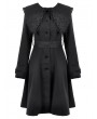 Dark in love Black Gothic Bowknot Embroidered Warm Coat for Women