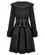 Dark in love Black Gothic Bowknot Embroidered Warm Coat for Women