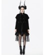 Dark in love Black Retro Gothic Bat-Winged Witch Velvet Coat for Women