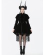 Dark in love Black Retro Gothic Bat-Winged Witch Velvet Coat for Women