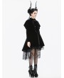 Dark in love Black Retro Gothic Bat-Winged Witch Velvet Coat for Women